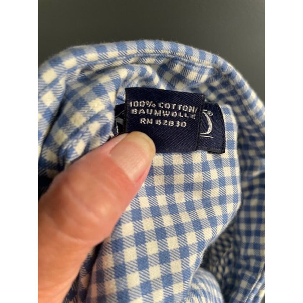 Land's End Men's Size XXL Long Sleeve Button Down‎ Cotton Shirt Blue Checked - Picture 5 of 5